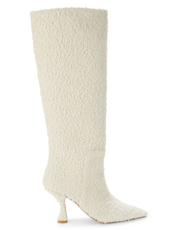 Stuart Weitzman XCurve 85 Faux Shearling Slouch Knee High Boots